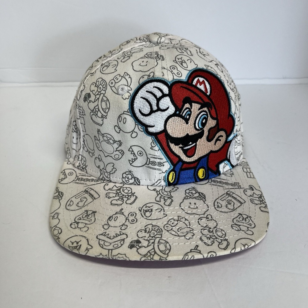 Super Mario Hat Flat Bill Mario Nintendo 2011 Official Nintendo Youth Adjustable